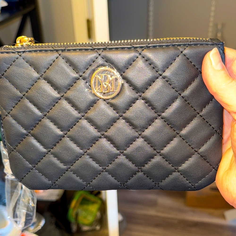 Badgley Mischa Black Quilted Leather Pouch